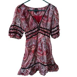 Bebe Red and Black Paisley dress